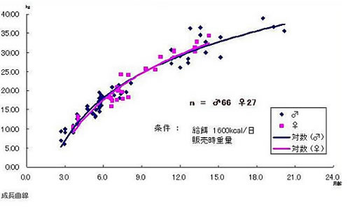 成長と摂餌量による体重コントロール